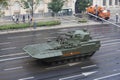 Victory Day Parade rehearsal. Russian army T-15 Armata heavy infantry fighting vehicle