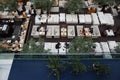 MOSCOW / RUSSIA - 15/06/2015 view of people having lunch in the open dining room of a restaurant in the atrium of the Smolensky