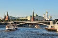 Approaching Bolshoy Kamenny Bridge Royalty Free Stock Photo