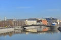 Moscow, Russia. Vodootvodny canal, Bolotnaya embankment and Luzhkov bridge