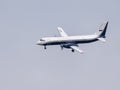 Moscow Russia Zhukovsky Airfield 25 July 2021: Commercial passenger airplane Il-114 flying demonstration flight of the