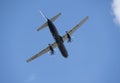 Moscow Russia Zhukovsky Airfield 25 July 2021: Commercial passenger airplane Il-114 flying demonstration flight of the