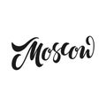 Moscow. Russian city lettering. Hand drawn calligraphy.