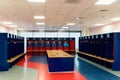 Moscow Russian Federation- January 27, 2018: locker room for CSKA football team, excursion around the stadium of CSKA Royalty Free Stock Photo