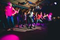 MOSCOW, RUSSIAN FEDERATION - OCTOBER 13, 2018: Cuban dance teachers conduct a master class in salsa and reggaeton in the night clu