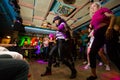 MOSCOW, RUSSIAN FEDERATION - OCTOBER 13, 2018: Cuban dance teachers conduct a master class in salsa and reggaeton in the night clu