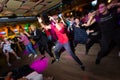 MOSCOW, RUSSIAN FEDERATION - OCTOBER 13, 2018: Cuban dance teachers conduct a master class in salsa and reggaeton in the night clu