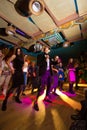 MOSCOW, RUSSIAN FEDERATION - OCTOBER 13, 2018: Cuban dance teachers conduct a master class in salsa and reggaeton in the night clu