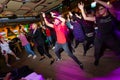 MOSCOW, RUSSIAN FEDERATION - OCTOBER 13, 2018: Cuban dance teachers conduct a master class in salsa and reggaeton in the night clu