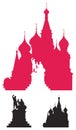Moscow Russian landmark silhouettes