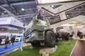 MOSCOW, SEP, 5, 2017: Powerful green Kamaz heavy mud truck exhibit on Commercial Transport Exhibition ComTrans-2017. Russian speci Royalty Free Stock Photo