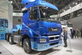 MOSCOW, SEP, 5, 2017: Russian KAMAZ trucks exhibits on Commercial Transport Exhibition ComTrans-2017. Russian famous commercial tr