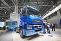 MOSCOW, SEP, 5, 2017: Russian KAMAZ trucks exhibits on Commercial Transport Exhibition ComTrans-2017. Russian famous commercial tr