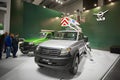 MOSCOW, SEP, 5, 2017: Russian off road car UAZ Patriot. Special service cars exhibits on Commercial Transport ComTrans-2017. Famou Royalty Free Stock Photo