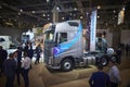 MOSCOW, SEP, 5, 2017: View on gray bolster-type truck Volvo FH 460 exhibit on Commercial Transport Exhibition ComTrans-2017. Volvo
