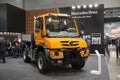 MOSCOW, SEP, 5, 2017: View on new service truck Mercedes-Benz Unimog for various service modifications City service trucks Commerc