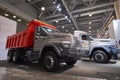 MOSCOW, SEP, 5, 2017: View on serial off-road URAL mud truck for hard to reach areas Off road cargo trucks for civil military tran Royalty Free Stock Photo