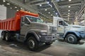 MOSCOW, SEP, 5, 2017: View on serial off-road URAL mud truck for hard to reach areas. Off road cargo trucks for civil military tra Royalty Free Stock Photo