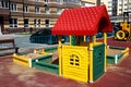 sandbox in the courtyard of a new residential building Royalty Free Stock Photo