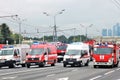 First Moscow Parade of City Transport. Emergency and fire cars Royalty Free Stock Photo