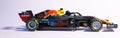 Moscow, September 20, 2022. Formula 1 car. Red bull team car. A toy replica of a sports car. On a plain background. Royalty Free Stock Photo