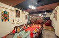 MOSCOW - SEPTEMBER 2014: Interior and furnishings of the restaurant of Indian cuisine