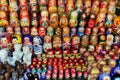 MOSCOW -September 19, 2017: Very large selection of matryoshkas Royalty Free Stock Photo