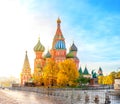 View of Moscow Kremlin and St Basil`s Cathedral on Red Square Royalty Free Stock Photo