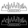 Moscow skyline. Linear style.