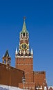 Moscow, Spasskaya tower of Kremlin Royalty Free Stock Photo