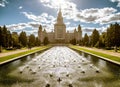 Moscow State University (MGU) on Sparrow Hills Royalty Free Stock Photo