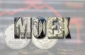 Moscow Stock Exchange Ruble text