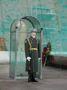 Soldier on Guard by Tomb of the Unknown Soldier, Alexander Garden, nr Kremlin, Moscow, Russia