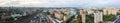 Moscow top view at the Komsomolskaya square, also known as the square of three railway stations. Aerial view