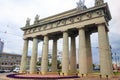 Moscow Triumphal Gate is Neoclassical triumphal arch in Saint Petersburg, Russia Royalty Free Stock Photo