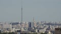 A Moscow urbanscape with a tv tower on a sunny day