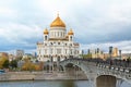 Moscow view with Cathedral of Christ the Saviour Royalty Free Stock Photo