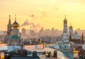 Moscow, view of Moscow Kremlin, Cathedral of Christ the Savior a Royalty Free Stock Photo