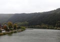 The Mosel River flowing by Traben-Trarbach, Germany