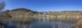 Mosel valley panorama near Rachtig with view to village of Uerzig in bright morning light Royalty Free Stock Photo