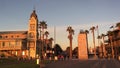 Moseley square and Glenelg town hall at sunset in Adelaide South Australia