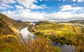 Moselle Autumn golden vineyards Landscape view from Calmont Klettersteig