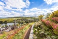 Hiking trail Landscape at the Moselle near Uerzig in autumn Royalty Free Stock Photo