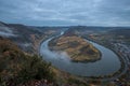 180-degree Moselle loop, vineyards, landscape and lighting in the morning, sunrise in autumn