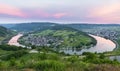 Moselle loop at Kroev with sunset panorama