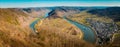 Moselle river bend with the historic town of Bremm, Rheinland-Pfalz, Germany Royalty Free Stock Photo