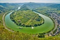 Moselle River bend near Bremm town, Germany Royalty Free Stock Photo