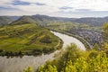 Moselle River in Germany, view of Bremm village in the Mosel river valley, Germany Royalty Free Stock Photo