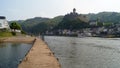 Moselle River, with hilltop Imperial Castle overlooking the town and surrounding landscape, Cochem, Germany Royalty Free Stock Photo