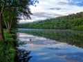 Moselle River Reflecting Trees of Water Sunset near Toul France Campground